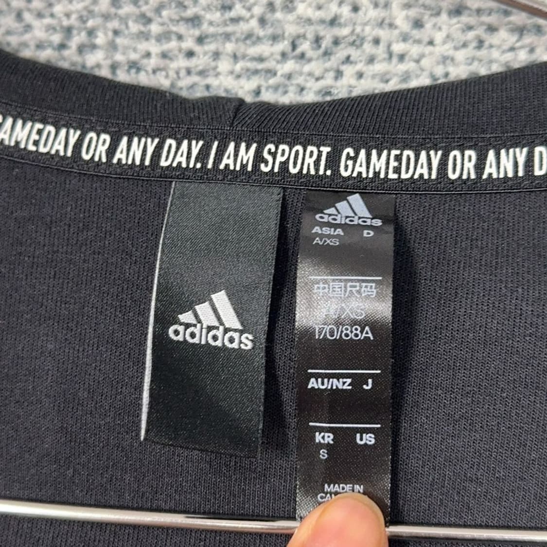 아디다스 블랙 완장 로고 후드 집업 S 상품이미지3