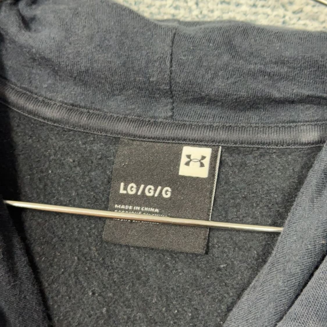 언더아머 빅로고 프린팅 블랙 후드티 L 상품이미지3