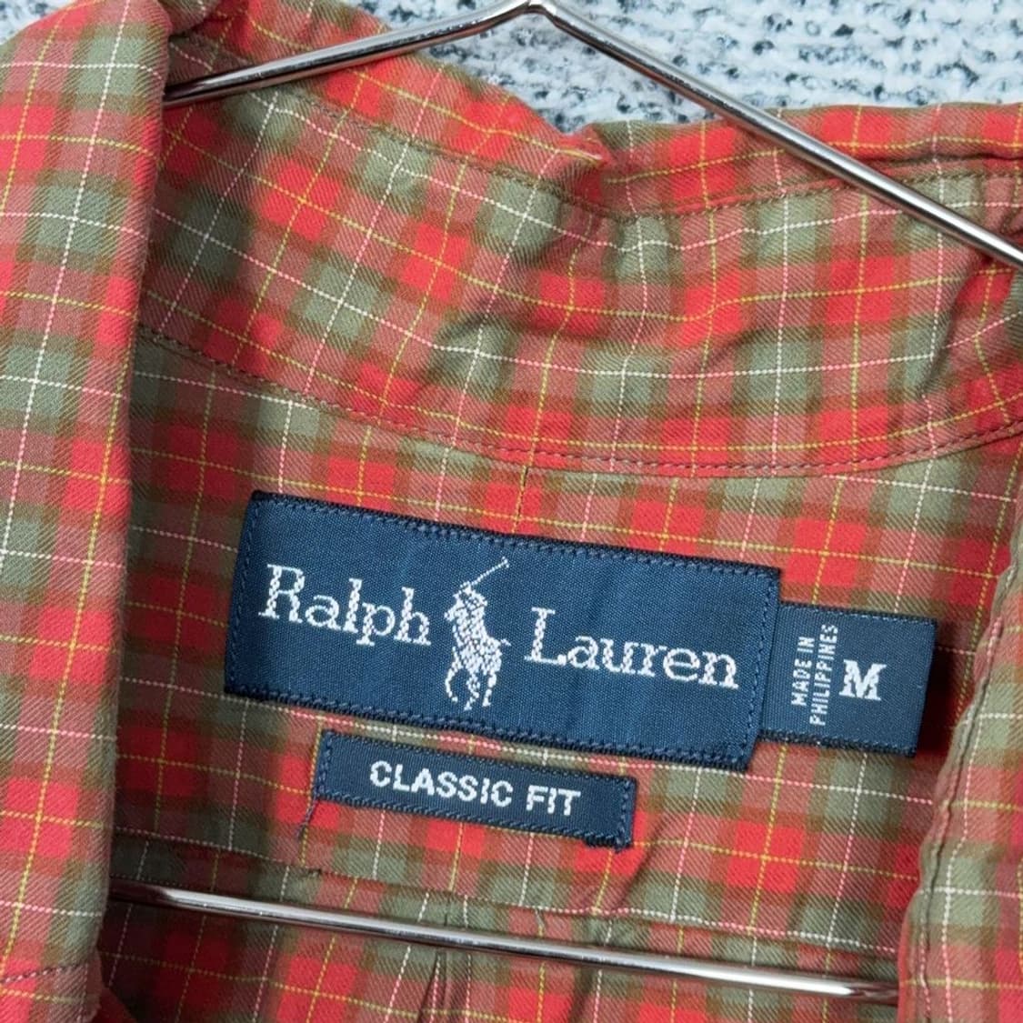 폴로 클래식 핏 브라운 카멜 체크 셔츠 M 상품이미지6