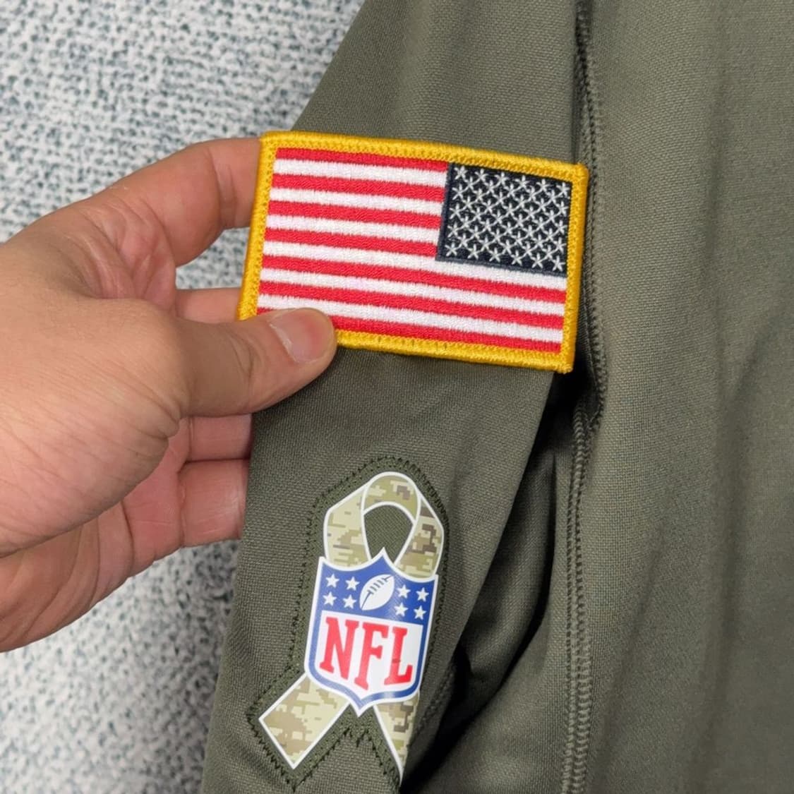 나이키 NFL 카키 성조기 패치 빈티지 후드티 M 상품이미지3
