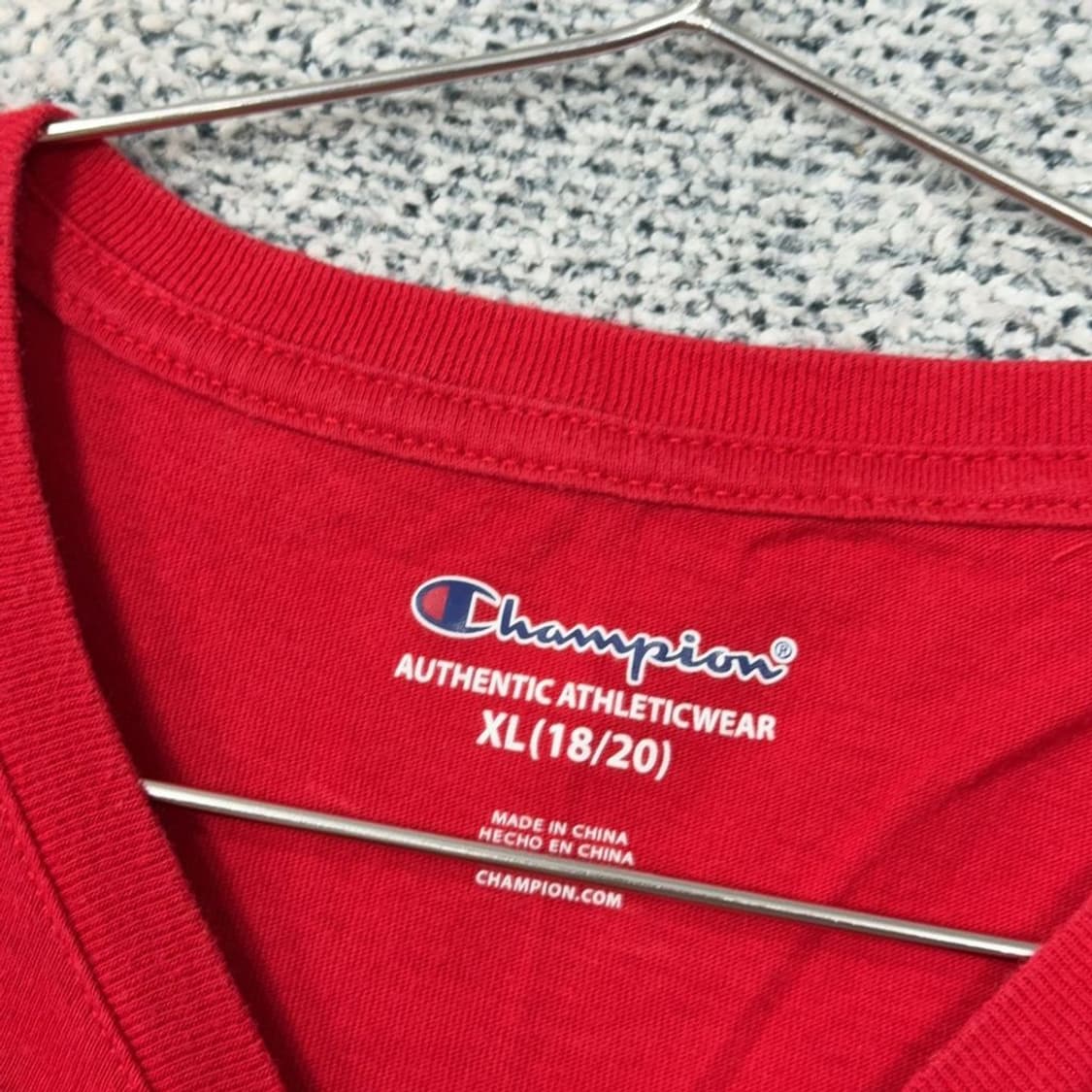 챔피온 프린팅 레드 반팔 티 L 상품이미지3