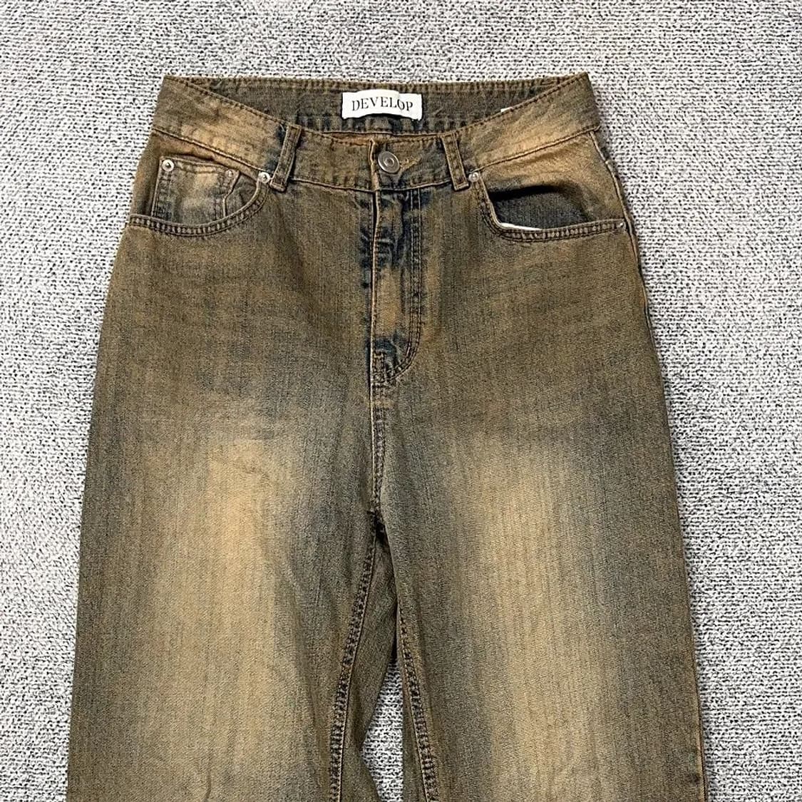 빈티지 카키 Y2K 워싱 데님팬츠 29 상품이미지3