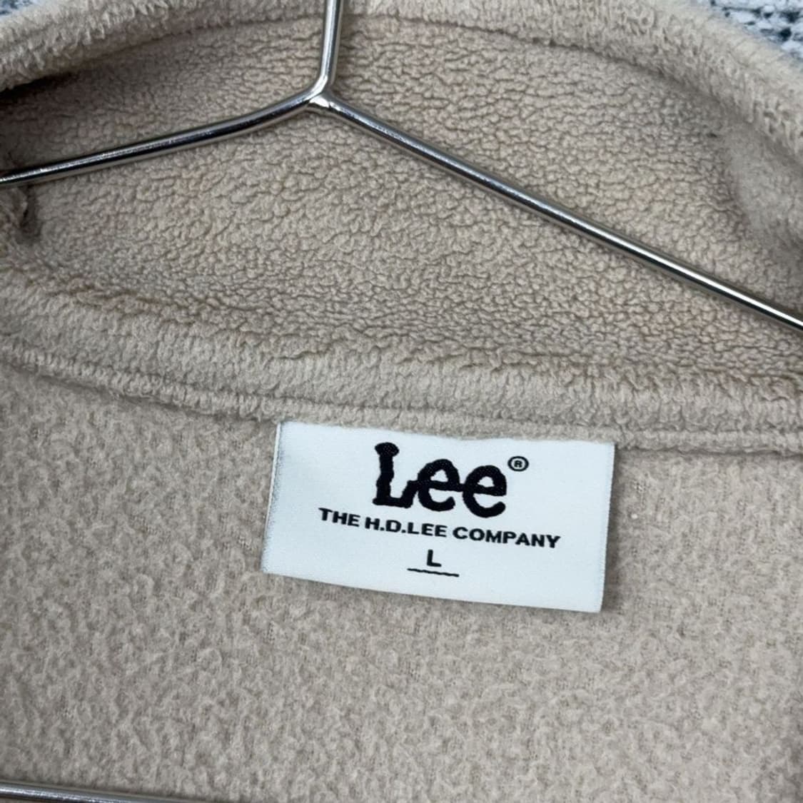 리 로고 플리스 후리스 베이지 집업 L 상품이미지5
