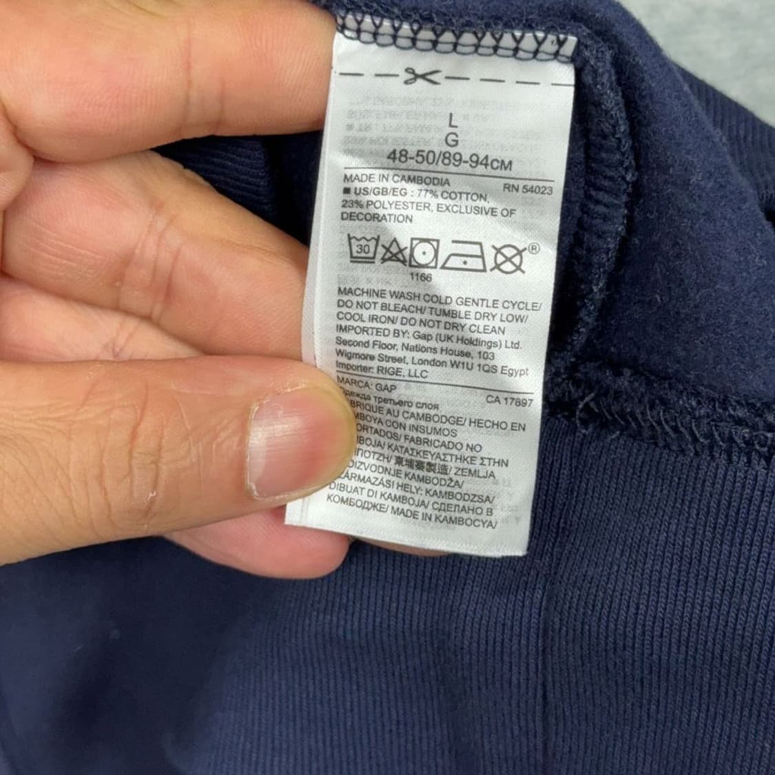 갭 네이비 오버핏 후드티 L 상품이미지5