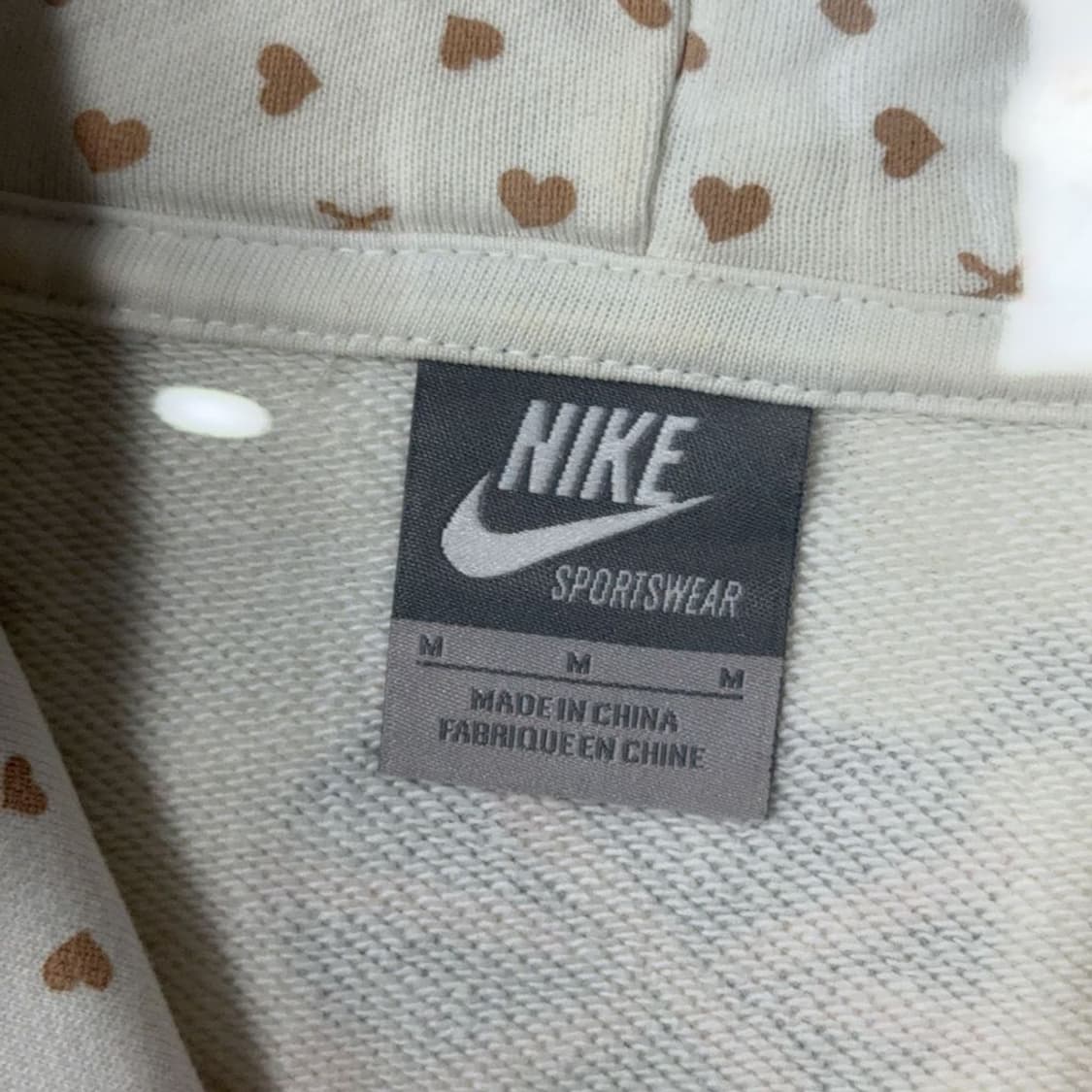 나이키 프린팅 크림 후드티 M 상품이미지5