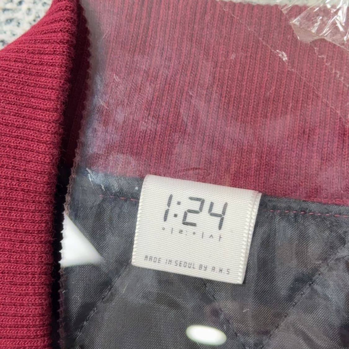 빈티지 버건디 벨벳 블루종 XL 상품이미지5