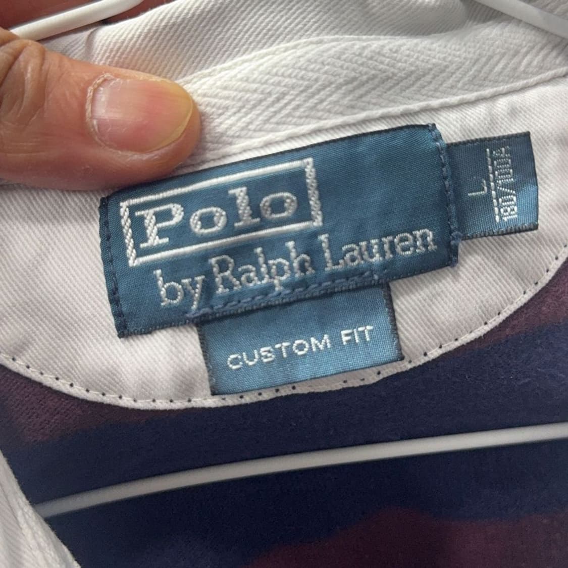 폴로 커스텀핏 금장 자수 버건디 럭비 카라티 L 상품이미지8