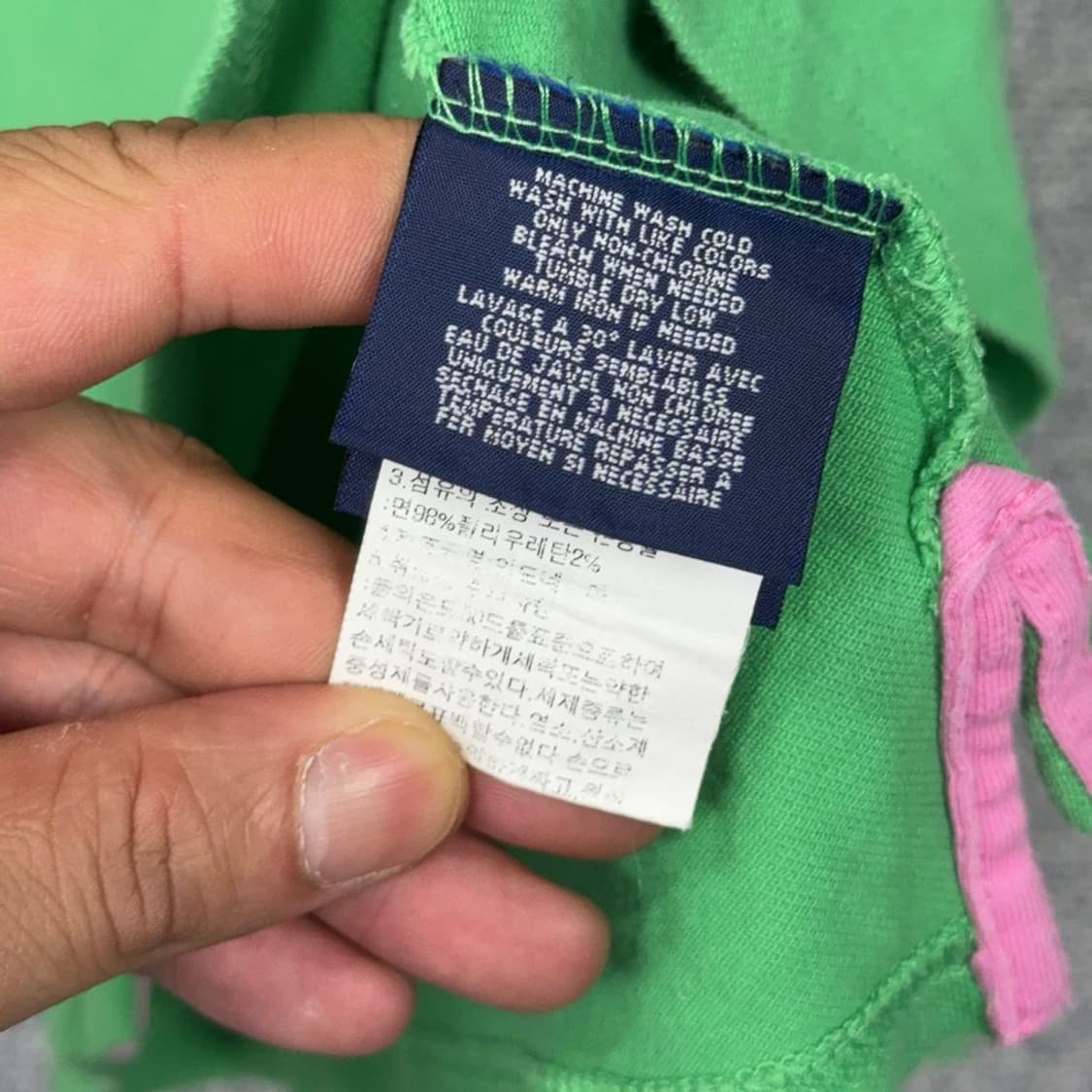 폴로 빈티지 로고 그린 긴팔 카라티 L 상품이미지7