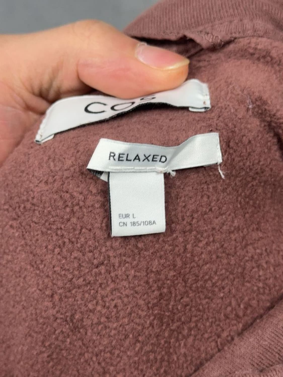 코스 브라운 무지 코튼 후드티 L 상품이미지9