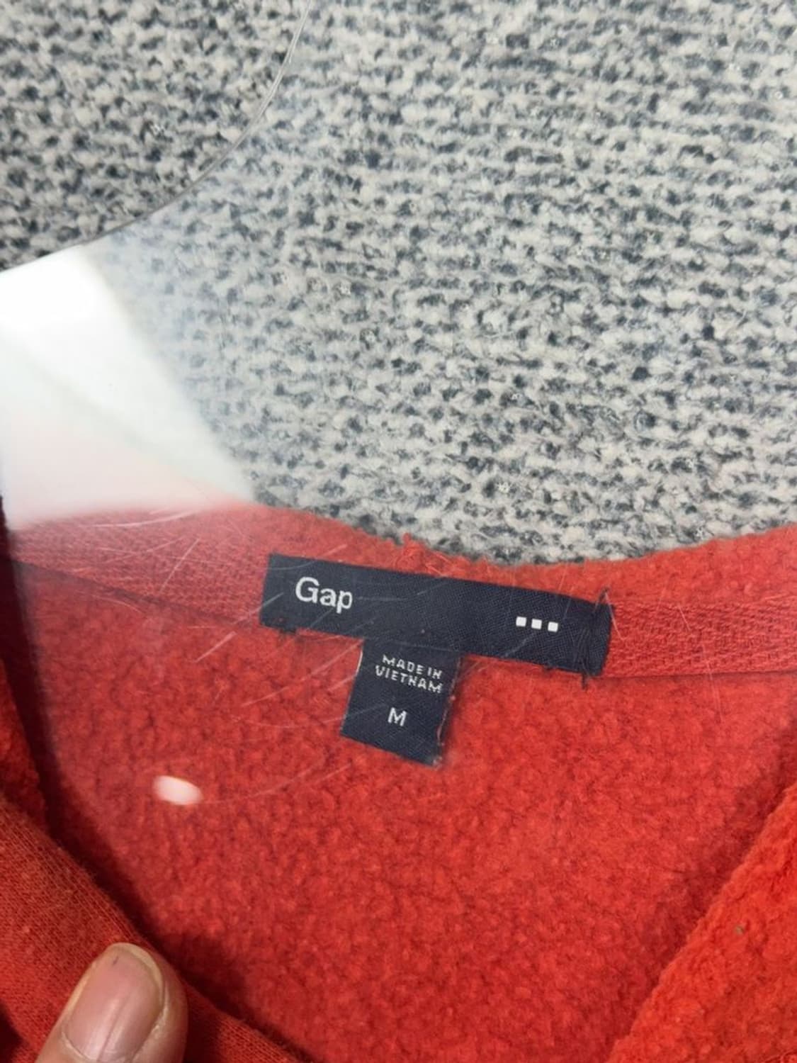 갭 로고 레드 오렌지 후드티 M 상품이미지8