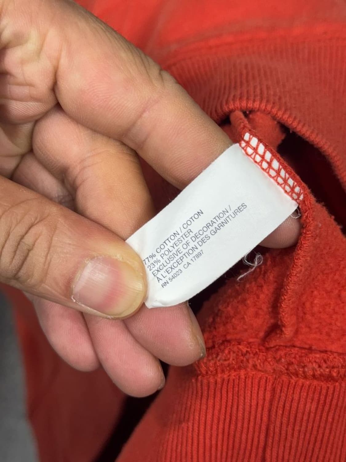 갭 로고 레드 오렌지 후드티 M 상품이미지9