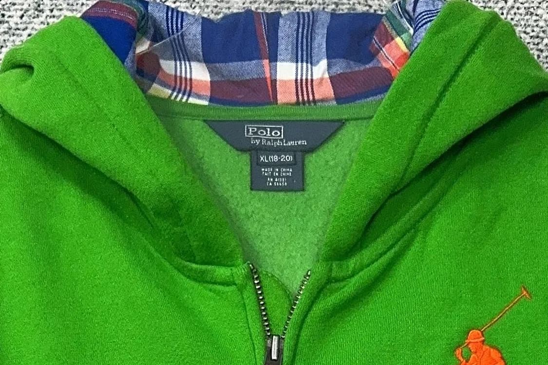 폴로 랄프로렌 Y2K 빅포니 빈티지 그린 후드 집업 XL(18-20) 상품이미지5