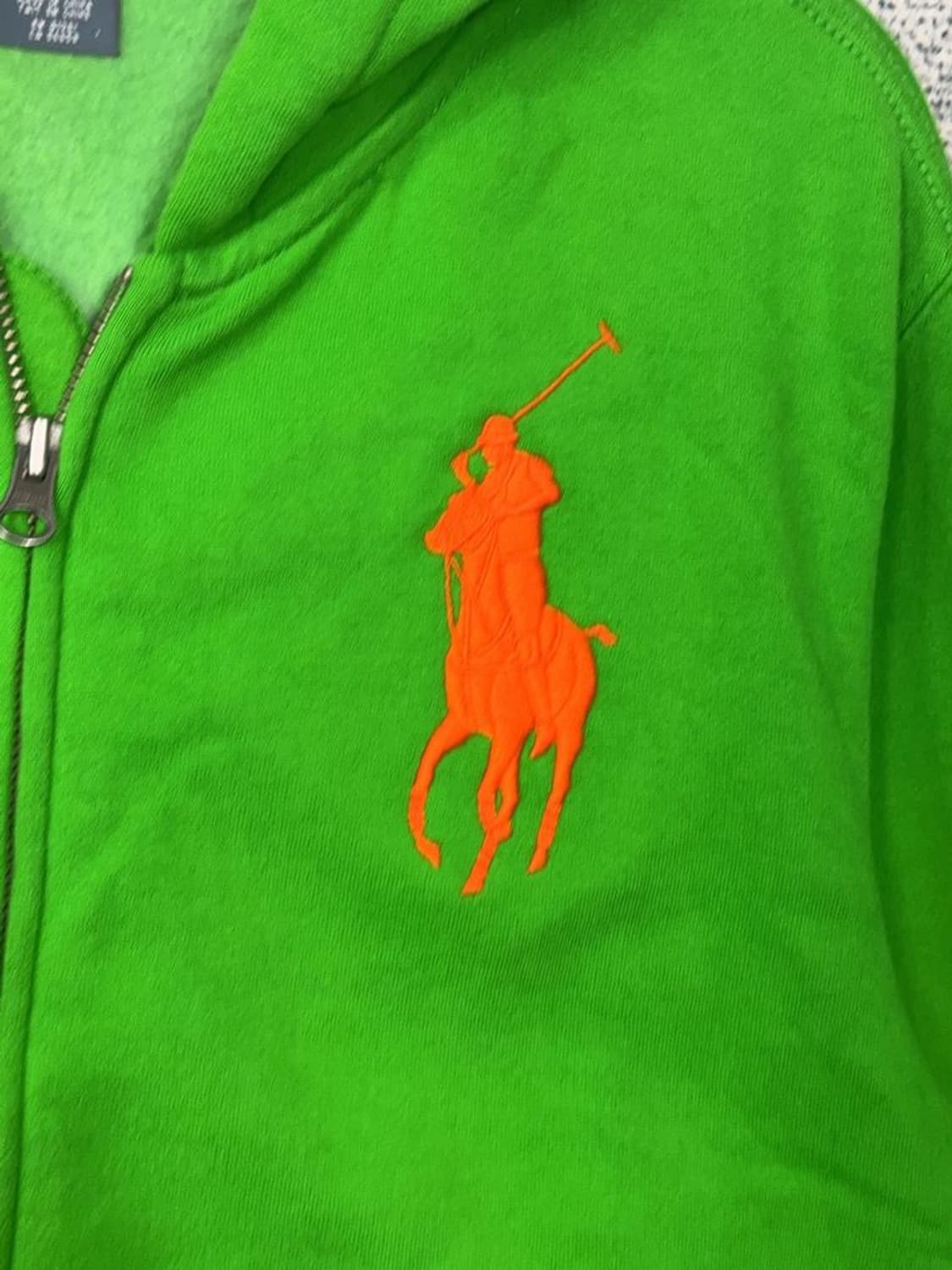 폴로 랄프로렌 Y2K 빅포니 빈티지 그린 후드 집업 XL(18-20) 상품이미지7