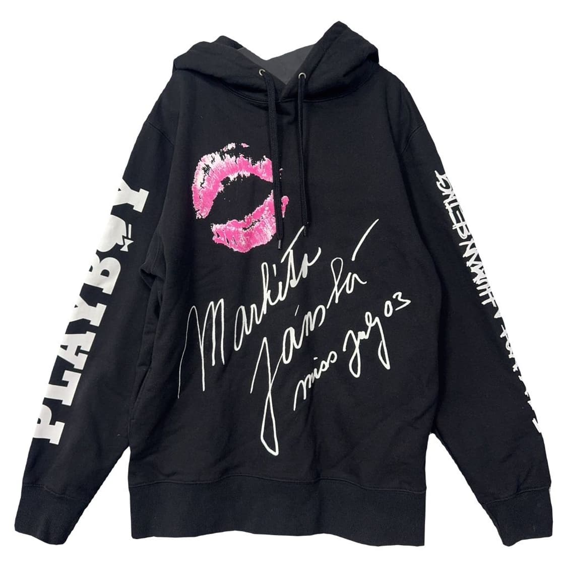 플레이 보이 빈티지 프린팅 블랙 후드티 Medium 상품이미지1