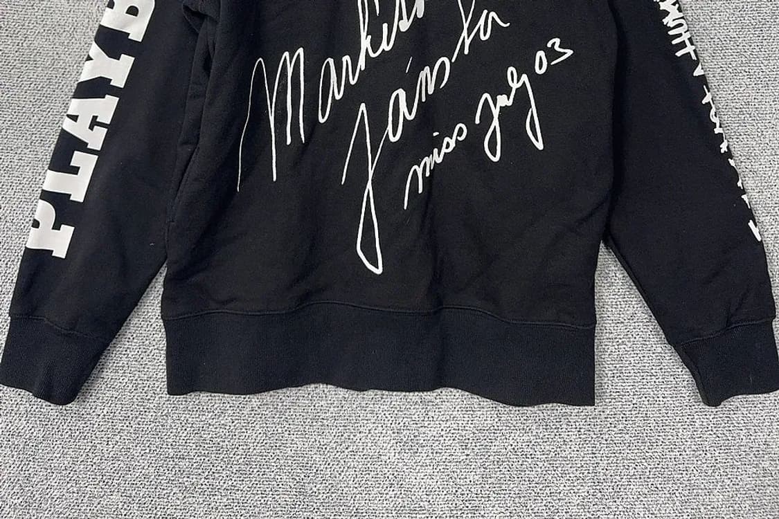 플레이 보이 빈티지 프린팅 블랙 후드티 Medium 상품이미지4