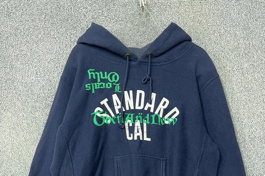 챔피온 리버스위브 네이비 스웻 후드티 MEDIUM 상품이미지3