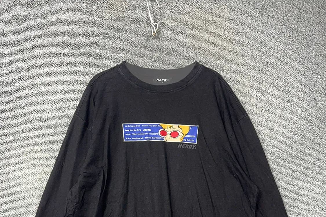 널디 프린팅 블랙 긴팔티 L 상품이미지3