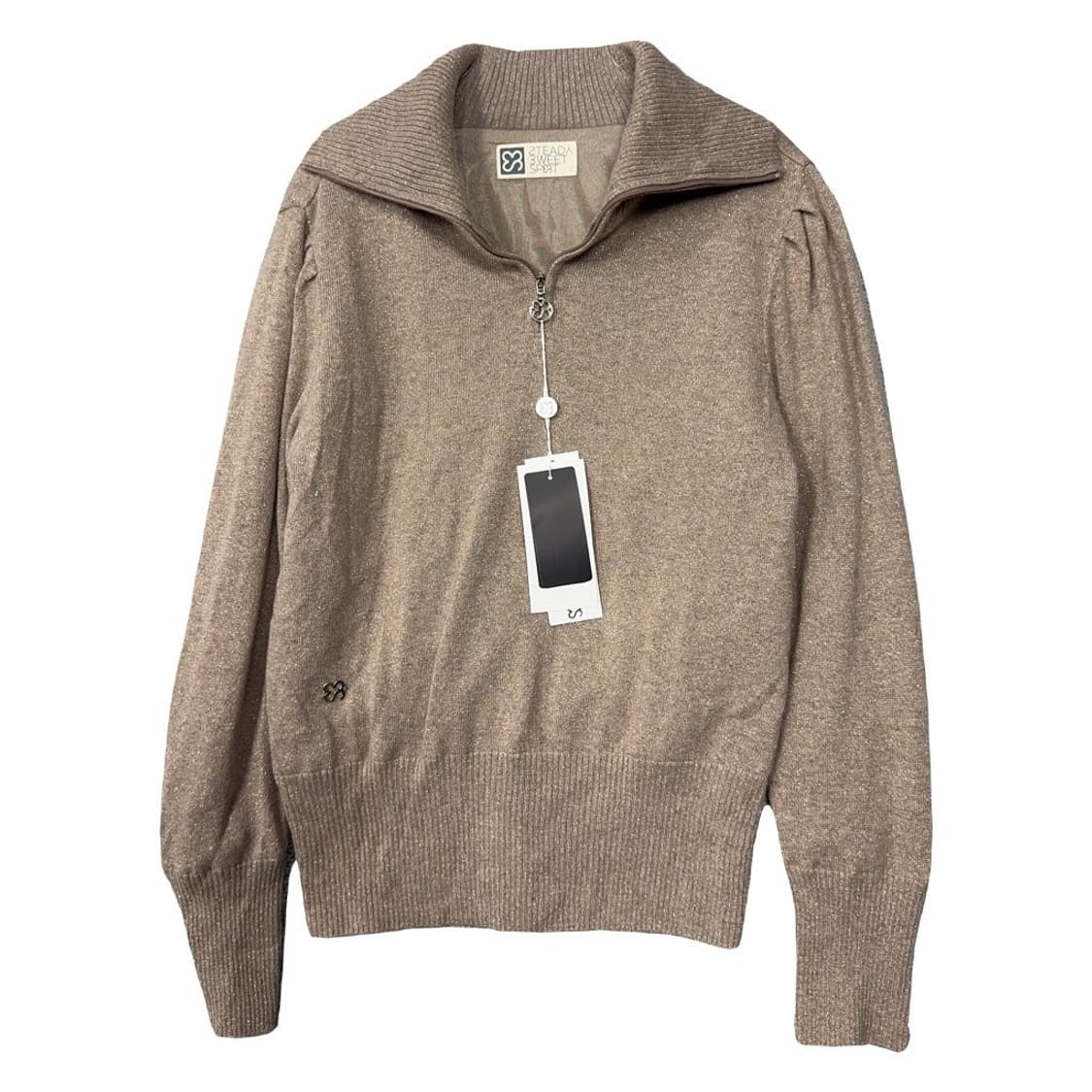 [새상품]스테디스윗스팟 베이지 울 카라 니트 S 상품이미지1