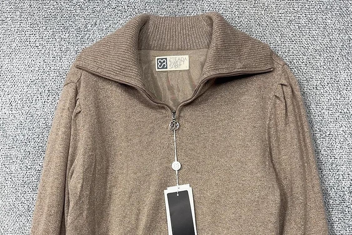 [새상품]스테디스윗스팟 베이지 울 카라 니트 S 상품이미지3