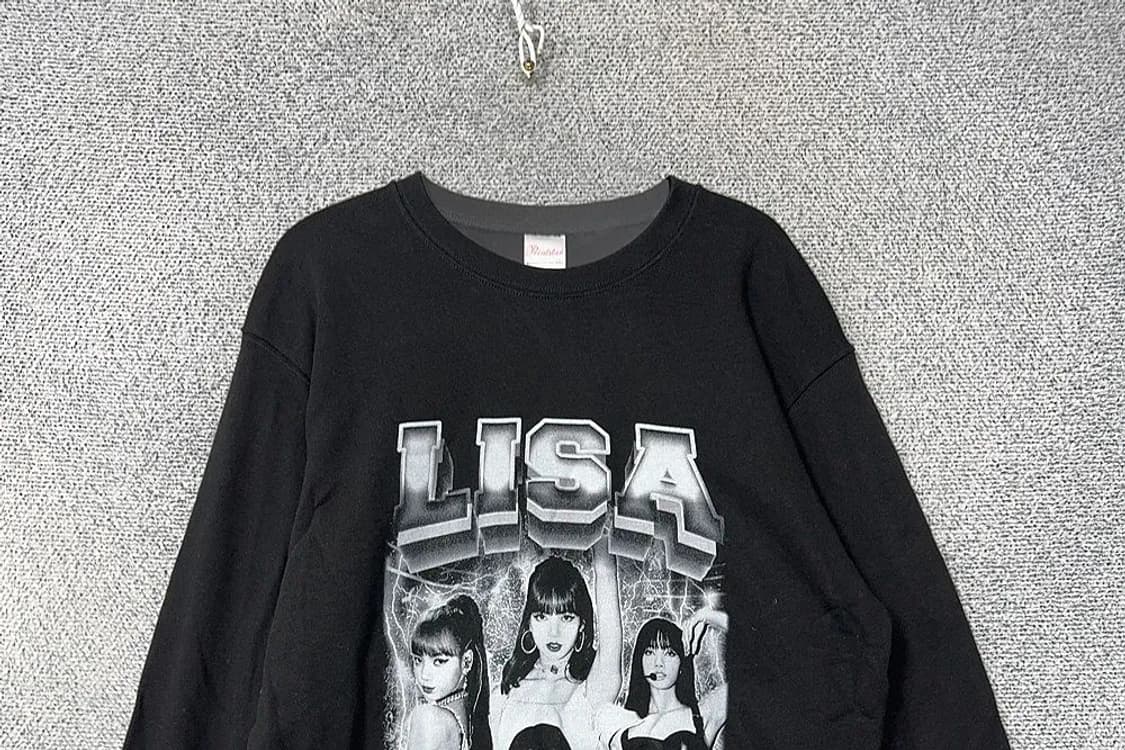 빈티지 USA 블랙핑크 프린팅 맨투맨 M 상품이미지3