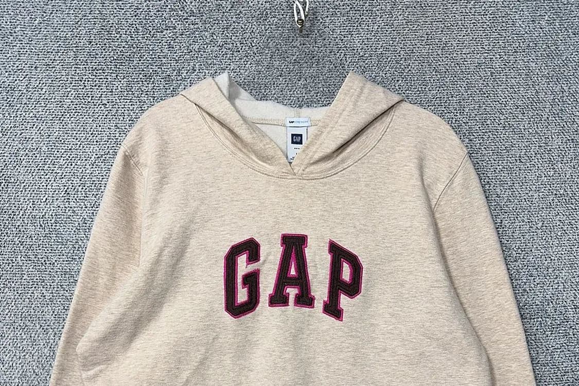 갭 오트밀 베이지 로고 여성 후드티 L 상품이미지3