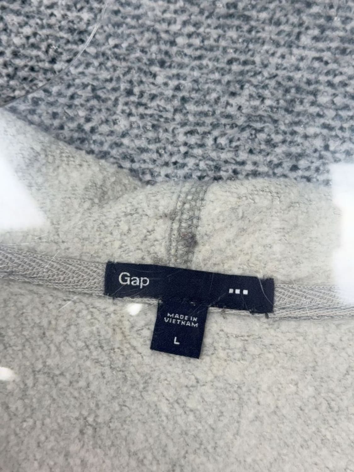 갭 프린팅 라이트 그레이 후드티 L 상품이미지7