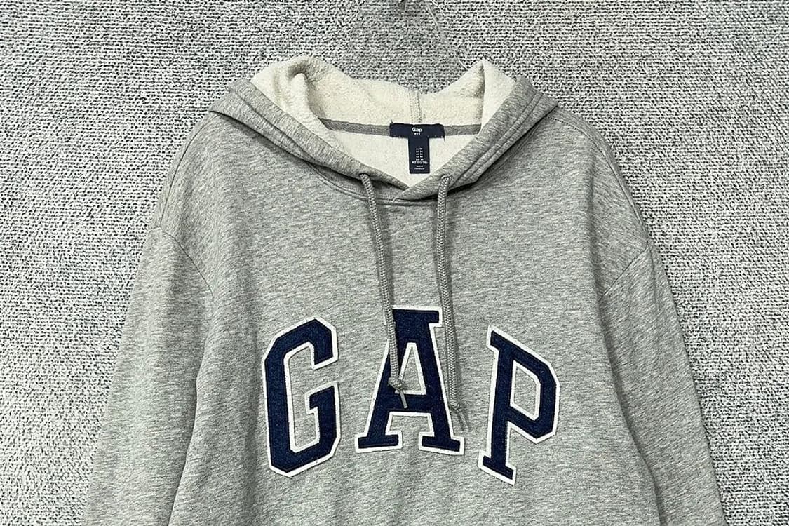 갭 캐주얼 로고 라이트 그레이 후드티 M 상품이미지3