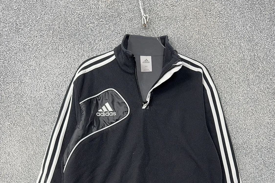 아디다스 블랙 로고 반집업 기능성 맨투맨 M 상품이미지3