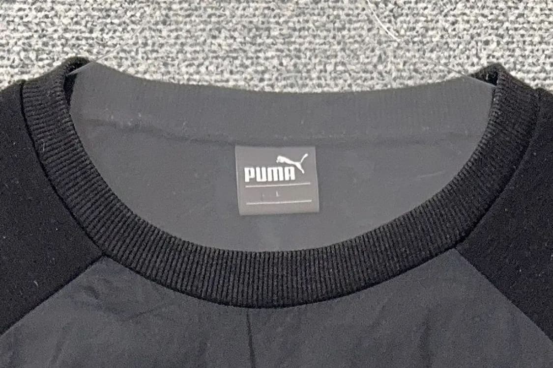 푸마 블랙 로고 경량 퀄팅 맨투맨 L 상품이미지5