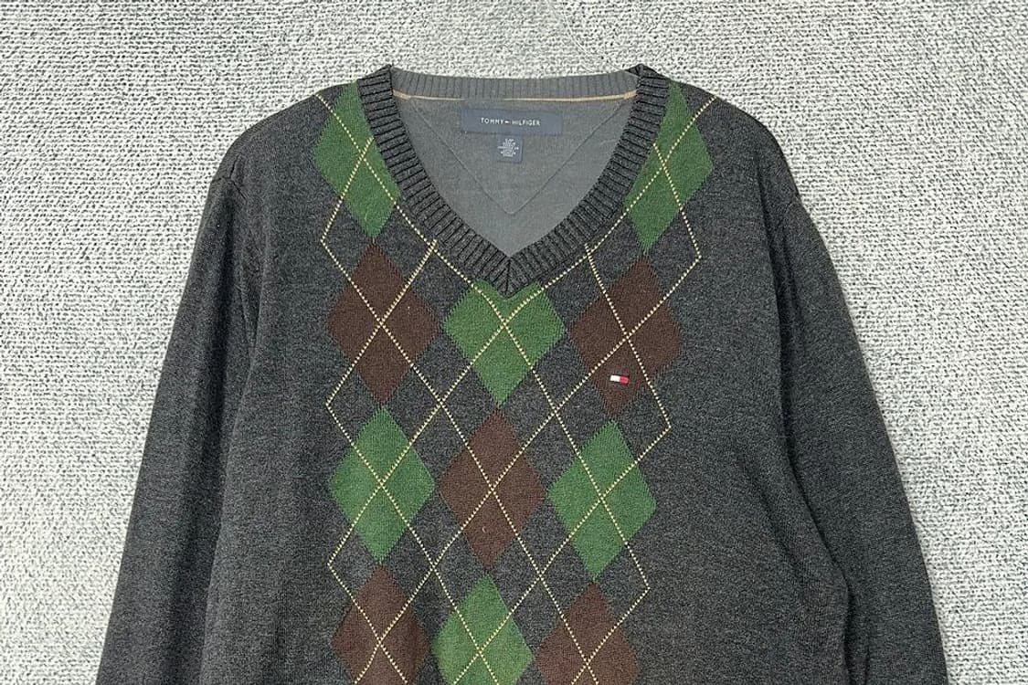 타미힐피거 아가일 그레이 니트 S/P 상품이미지3