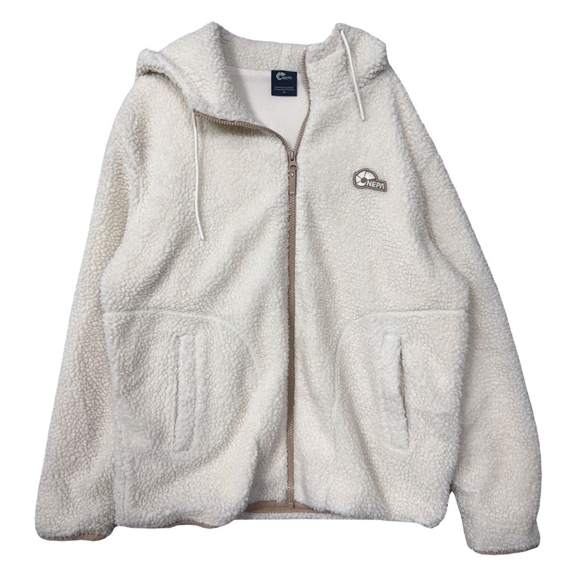 네파 크림 화이트 양털 뽀글이 후리스 후드 집업 S 상품이미지1