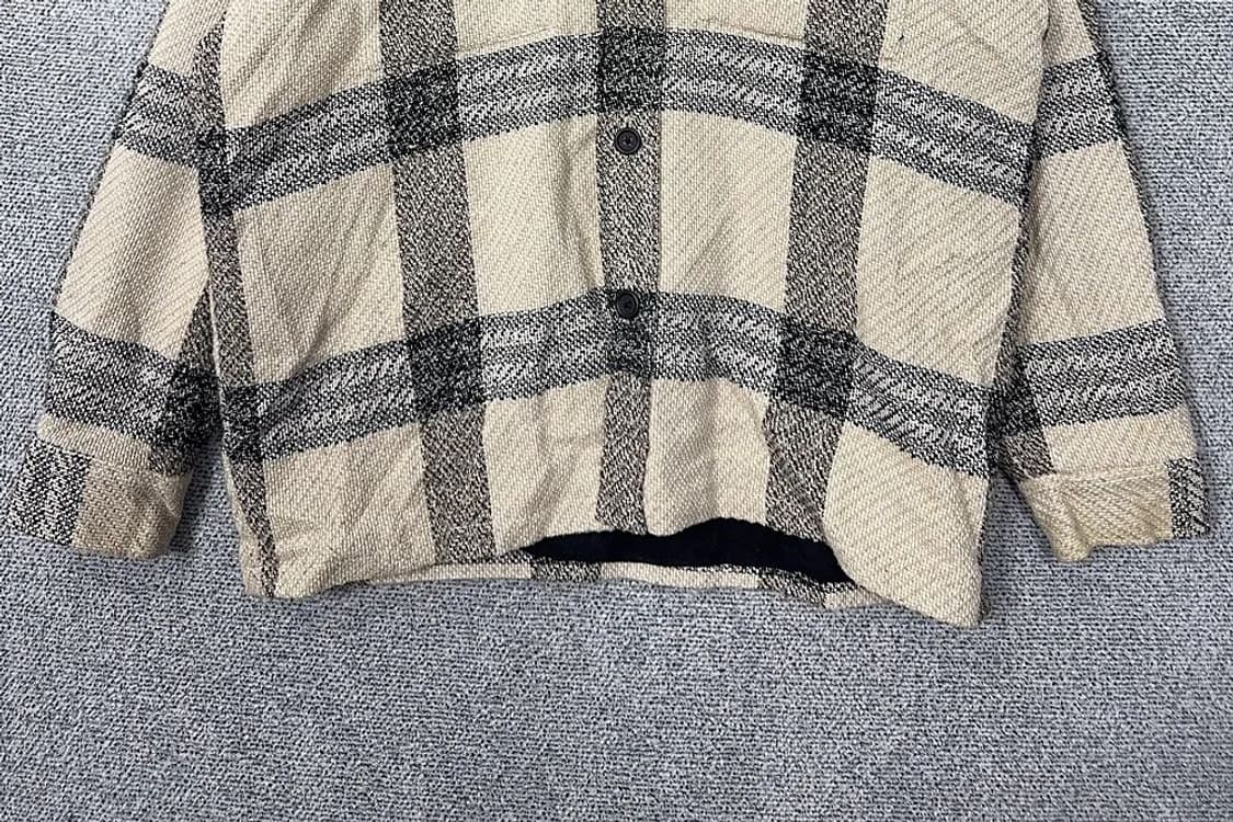 자라 체크 크림 베이지  후드티 L 상품이미지4