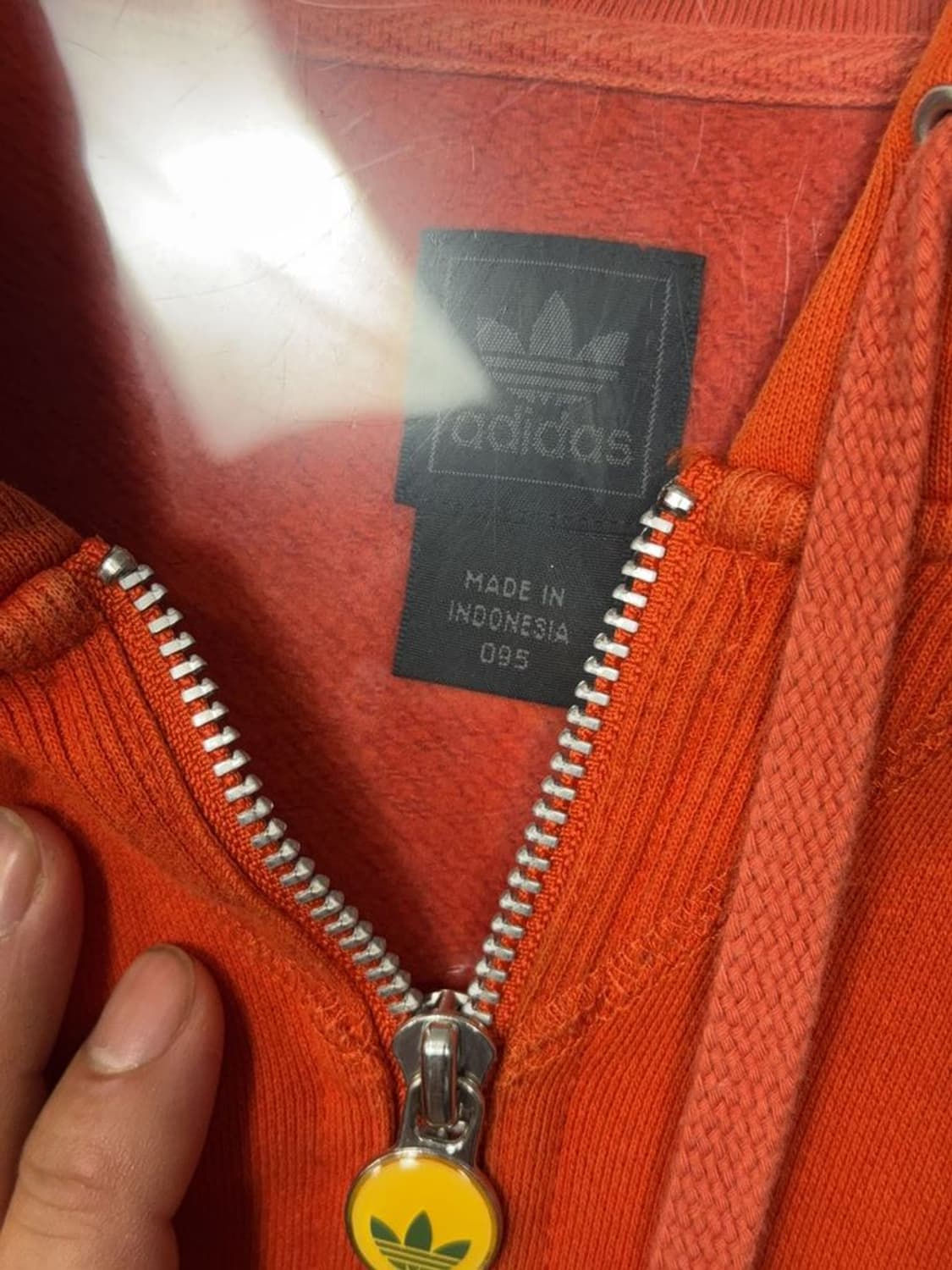 아디다스 흑탭 구형 오렌지 하드 코튼 후드 집업 95 상품이미지9