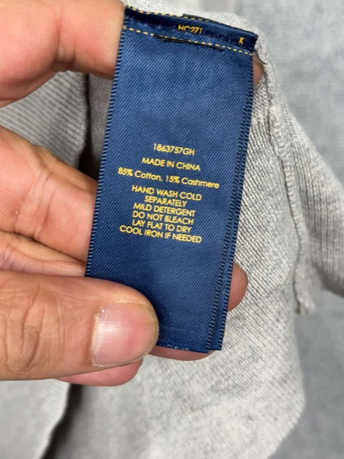 폴로 캐시미어 코튼 그레이 니트 S 상품이미지9