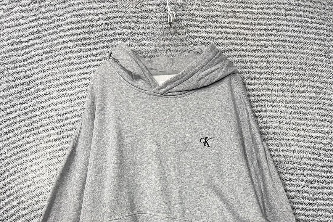캘빈클라인 라이트 그레이 오버핏 후드티 XL/TG/EG 상품이미지3