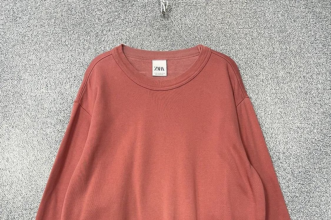 자라 코랄 무지 오버핏 맨투맨 XXL 상품이미지3