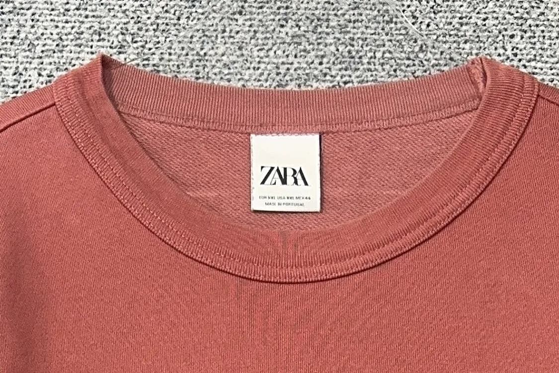 자라 코랄 무지 오버핏 맨투맨 XXL 상품이미지5