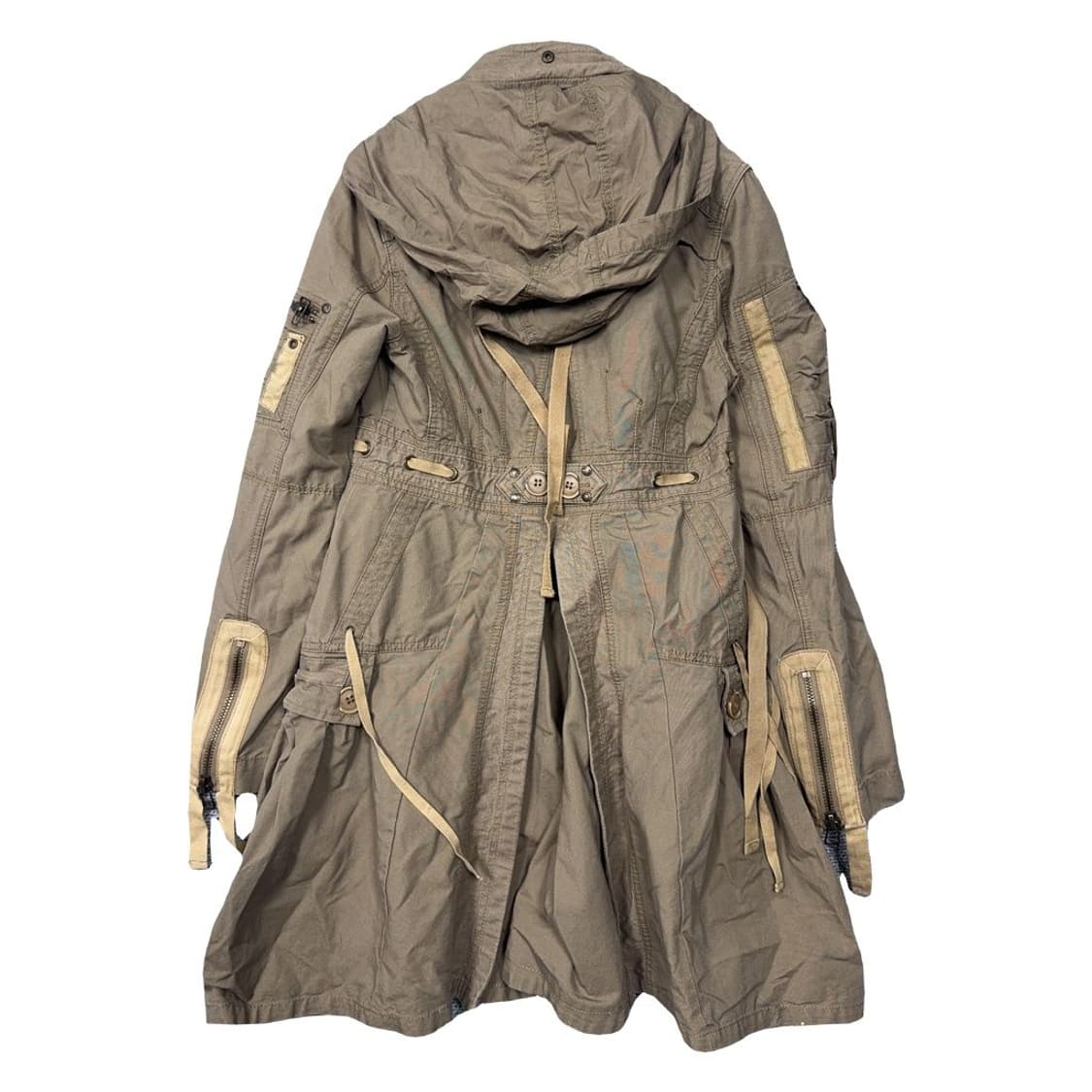 빈티지 테크웨어 카키 피쉬테일 여성 야상 코트 S 상품이미지2