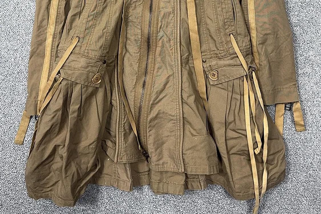 빈티지 테크웨어 카키 피쉬테일 여성 야상 코트 S 상품이미지4