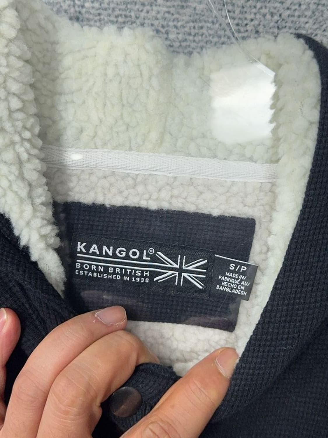 캉골 로고 양털 네이비 후드티 S/P 상품이미지8