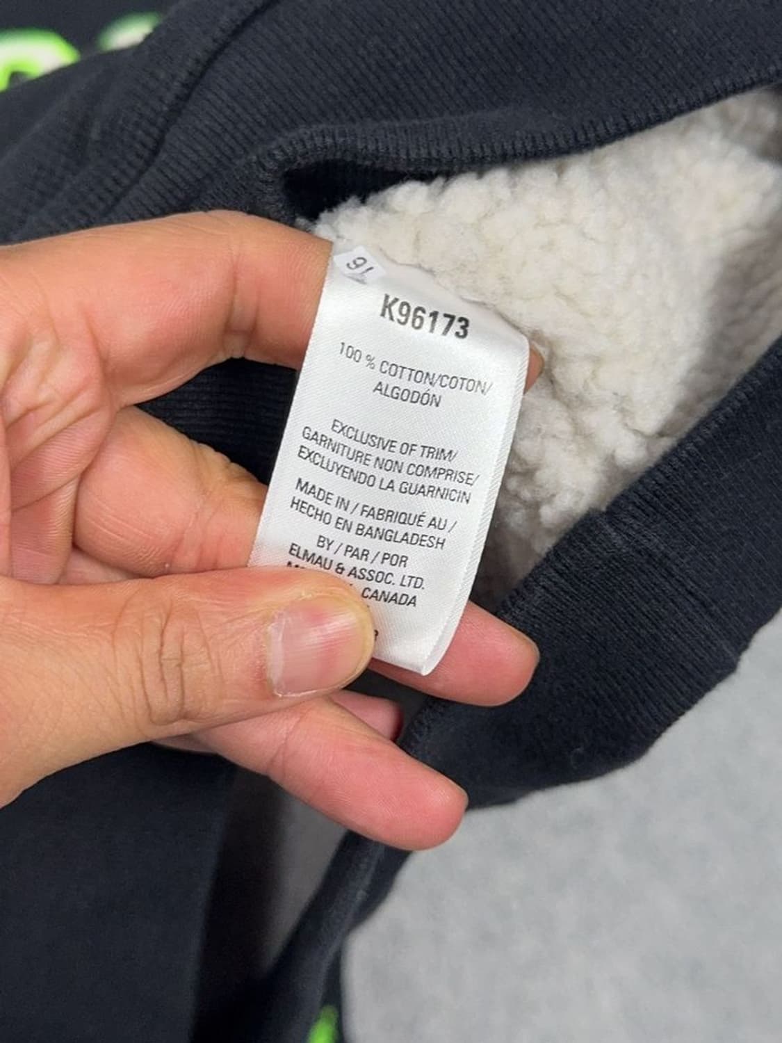 캉골 로고 양털 네이비 후드티 S/P 상품이미지9