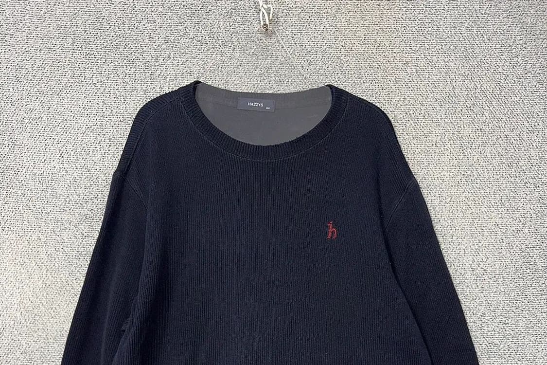 해지스 네이비 오버핏 맨투맨 100 상품이미지3