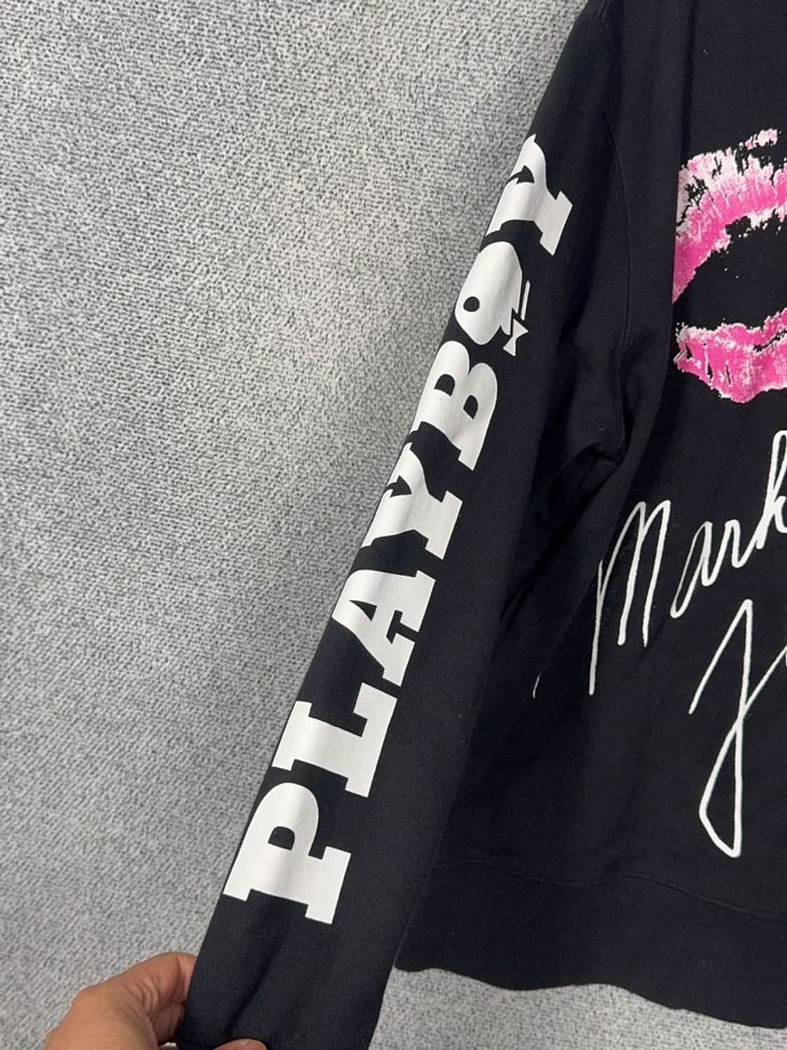 플레이 보이 빈티지 프린팅 블랙 후드티 Medium 상품이미지8