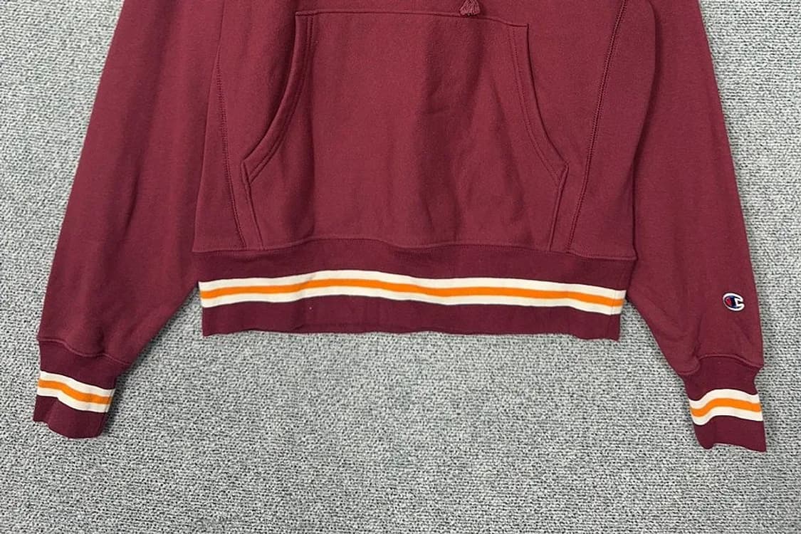 챔피온 리버스위브 버건디 빈티지 스웻 후드티 SMALL 상품이미지4