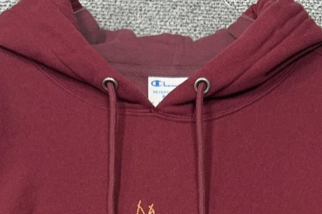 챔피온 리버스위브 버건디 빈티지 스웻 후드티 SMALL 상품이미지5