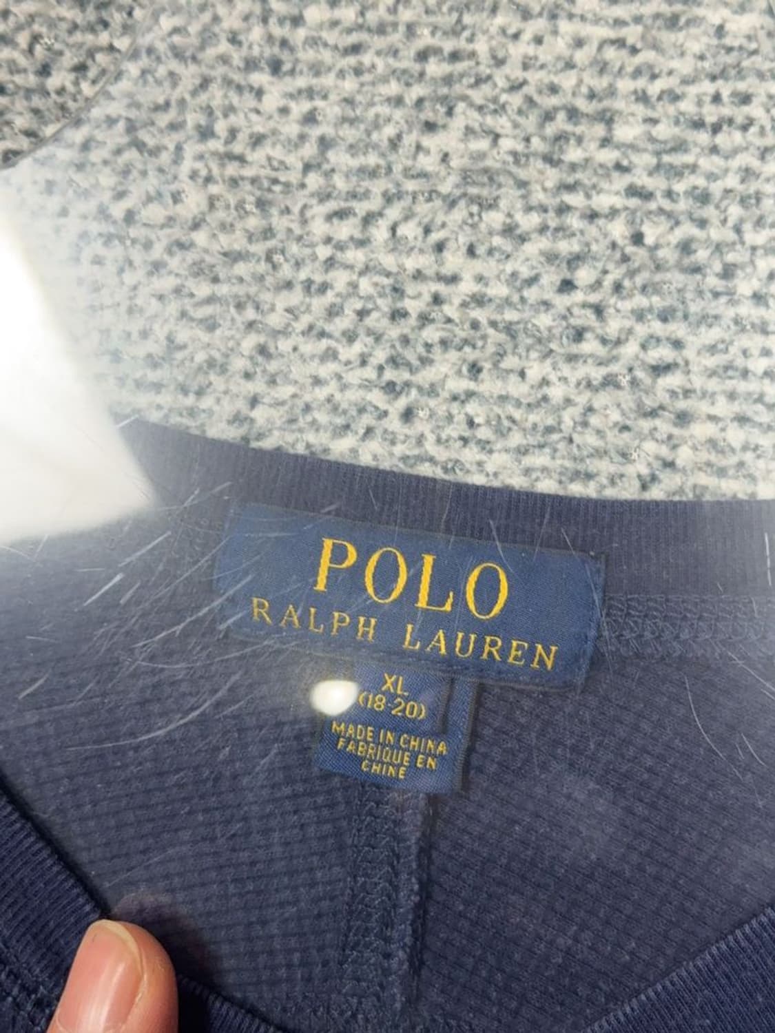 폴로 랄프로렌 로고 슬리브 네이비 긴팔티 L 상품이미지8