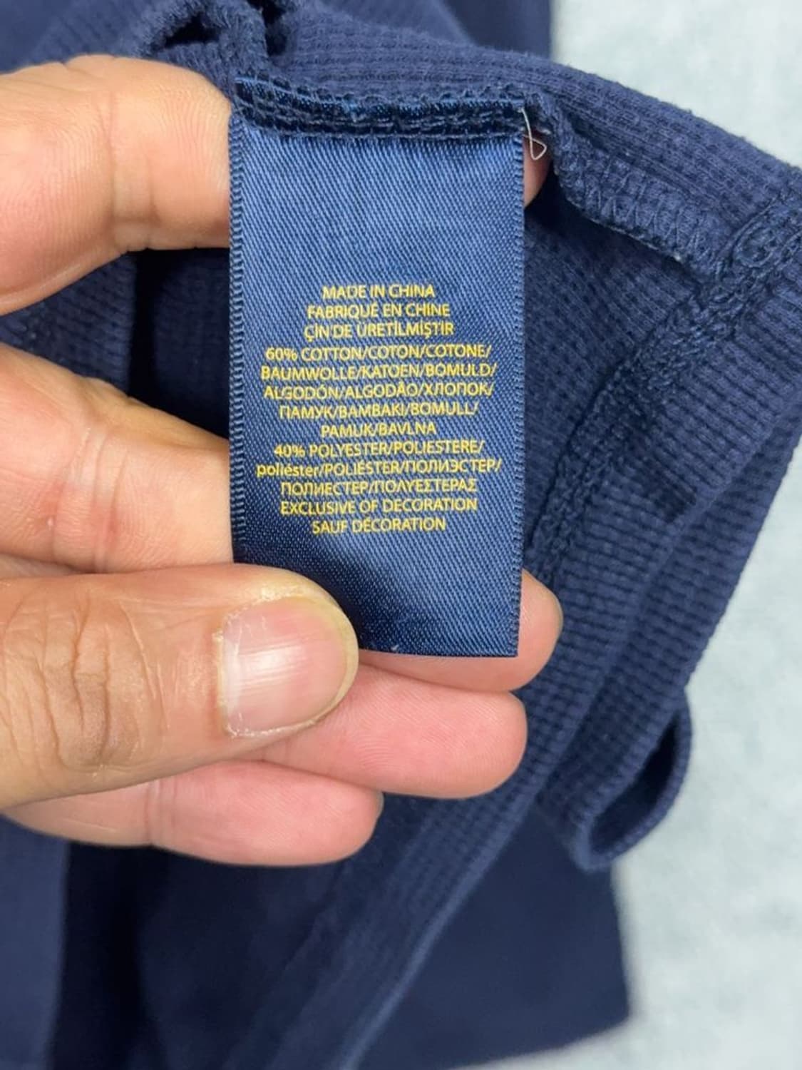 폴로 랄프로렌 로고 슬리브 네이비 긴팔티 L 상품이미지9