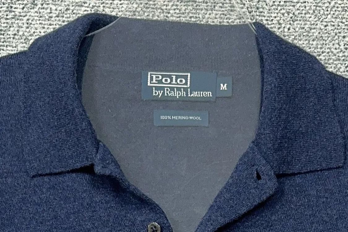 폴로 두산 메리노울 카라 네이비 니트 M 상품이미지5