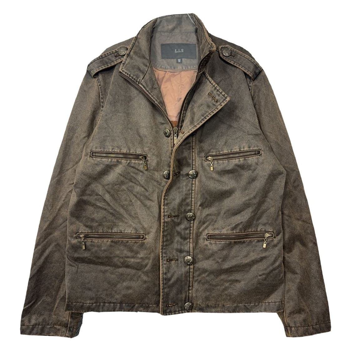 지오 송지오 브라운 디테일 클래식 레더 자켓 100 상품이미지1