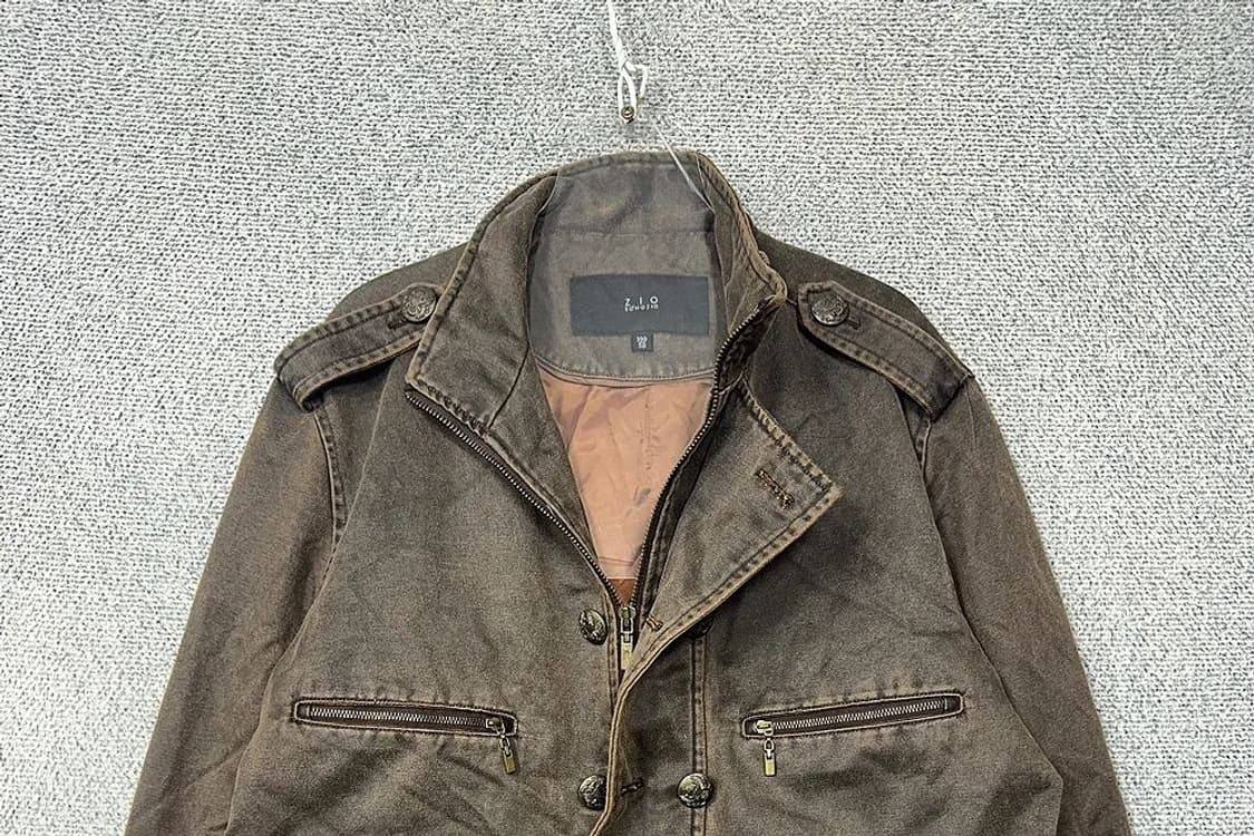 지오 송지오 브라운 디테일 클래식 레더 자켓 100 상품이미지3